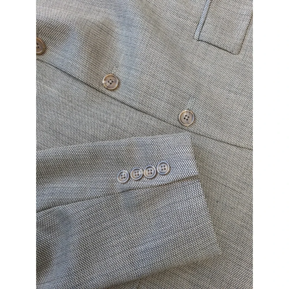 Chaps Ralph Lauren Vintage Wool Sport Coat 40R Beige Black 3 Button Blazer X606